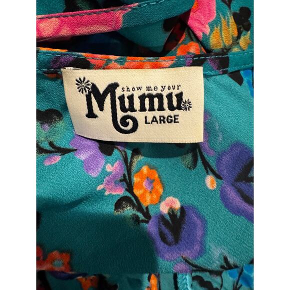 SHOW ME YOUR MUMU Donna Michelle Tunic Top Floral Boho Long Sleeve Size Large - Picture 5 of 7